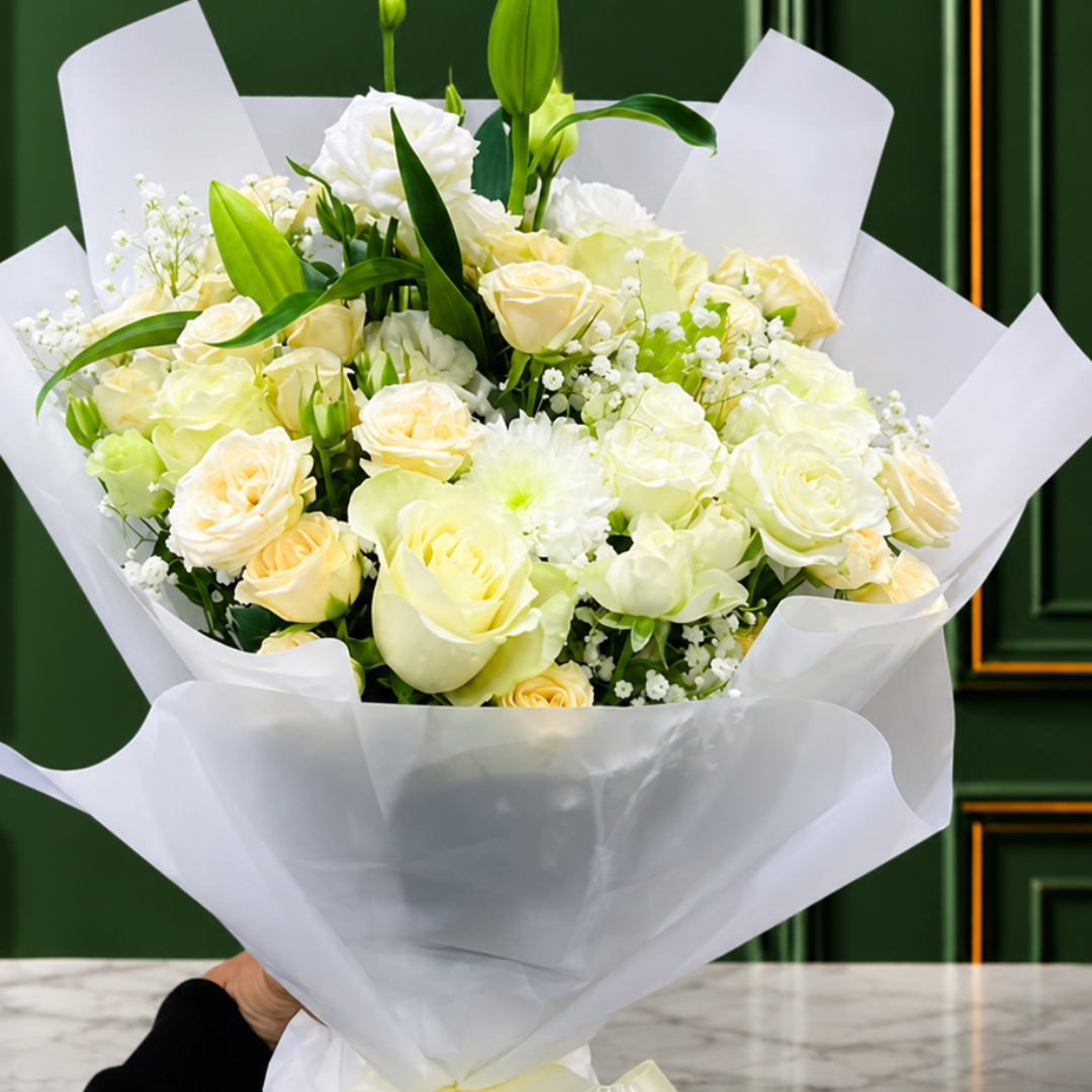ROSE WITH LILLIES