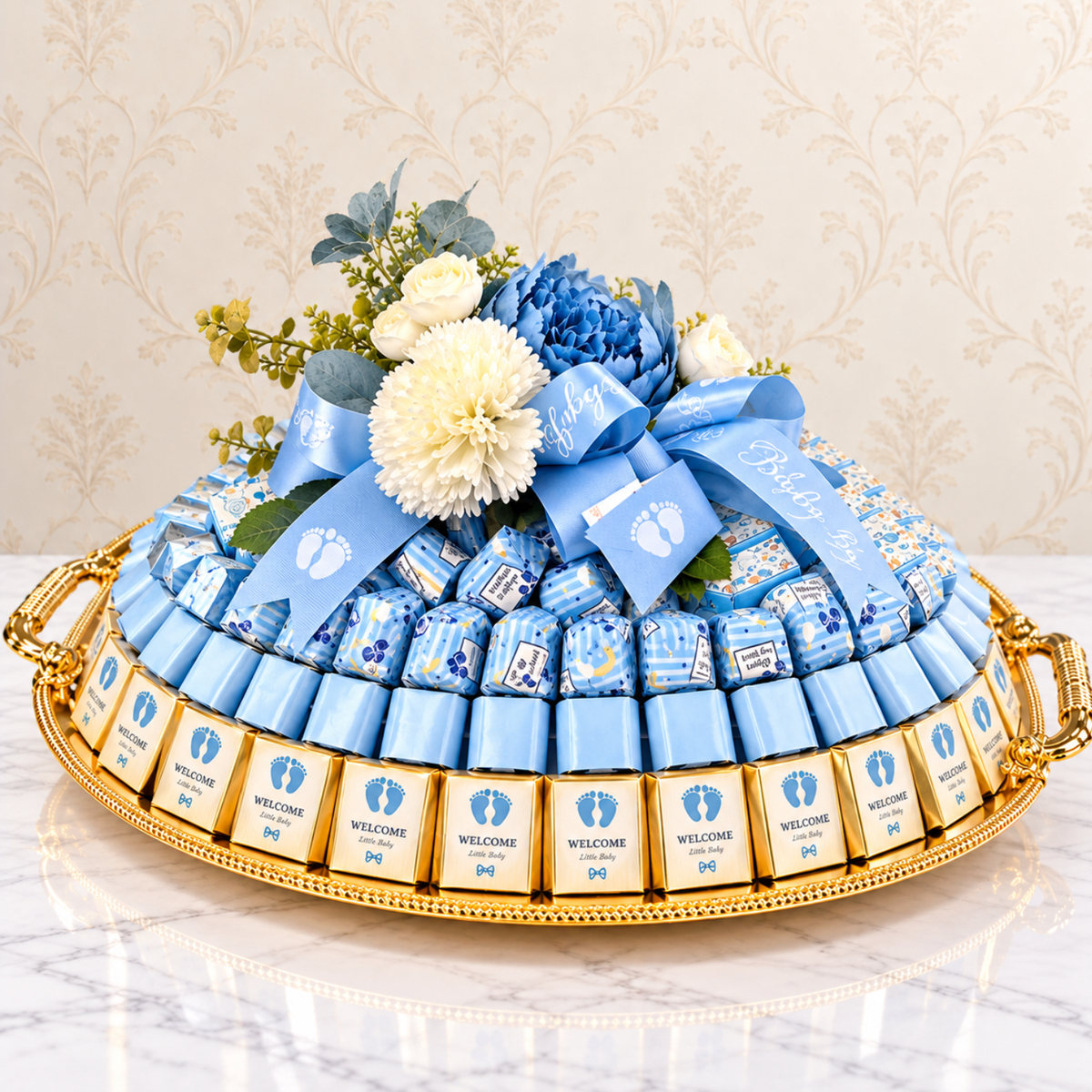 BABY BOY GOLDEN TRAY