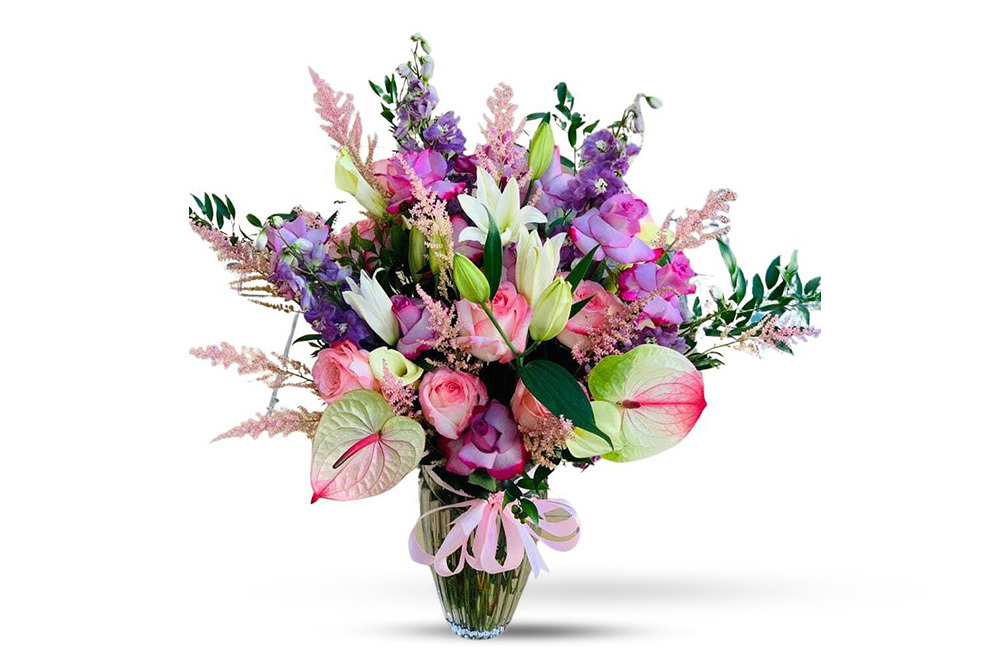 birthday flower bouquet, vases of flowers